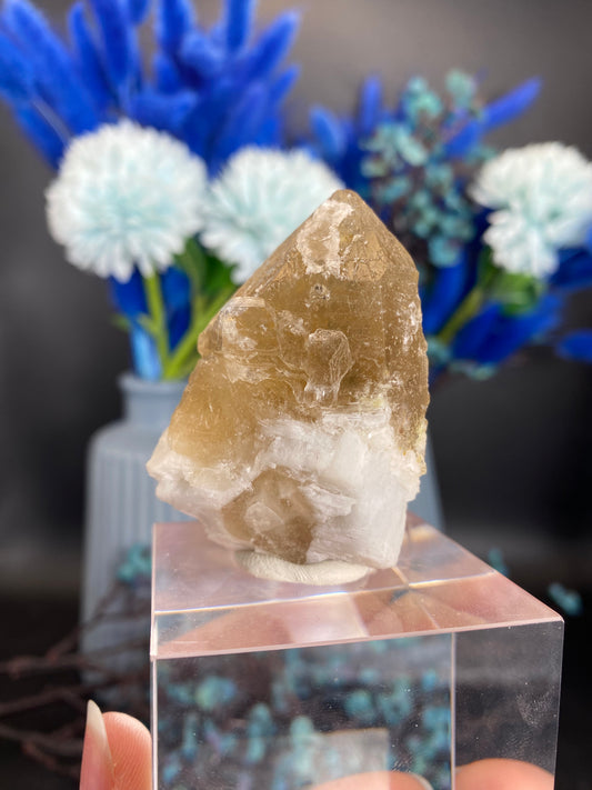 Citrin mit Albit aus Brasilien (O100)