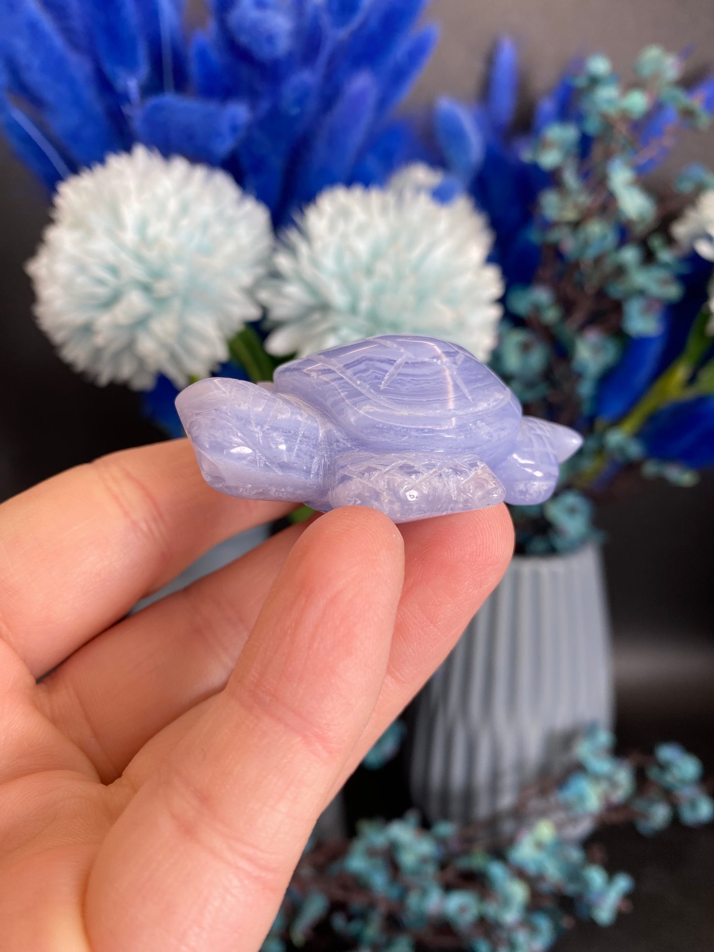 Schildkröte aus Blue Lace Achat