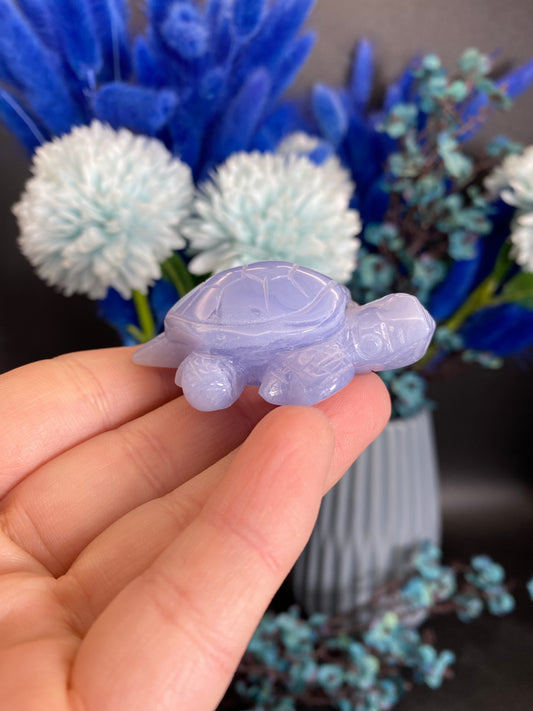 Schildkröte aus Blue Lace Achat