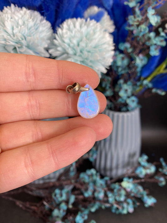 weißer Labradorit Anhänger (925 Silber)