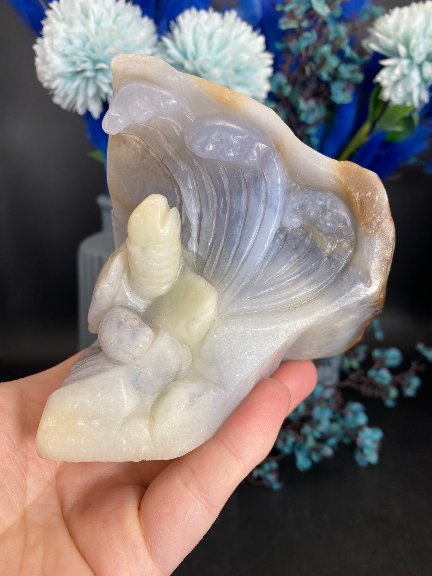 Schildkröte aus blauem Chalcedon (T160)