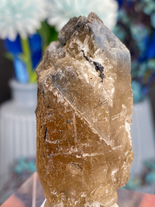 Citrin mit blauem Turmalin und Albit aus Brasilien (T280)