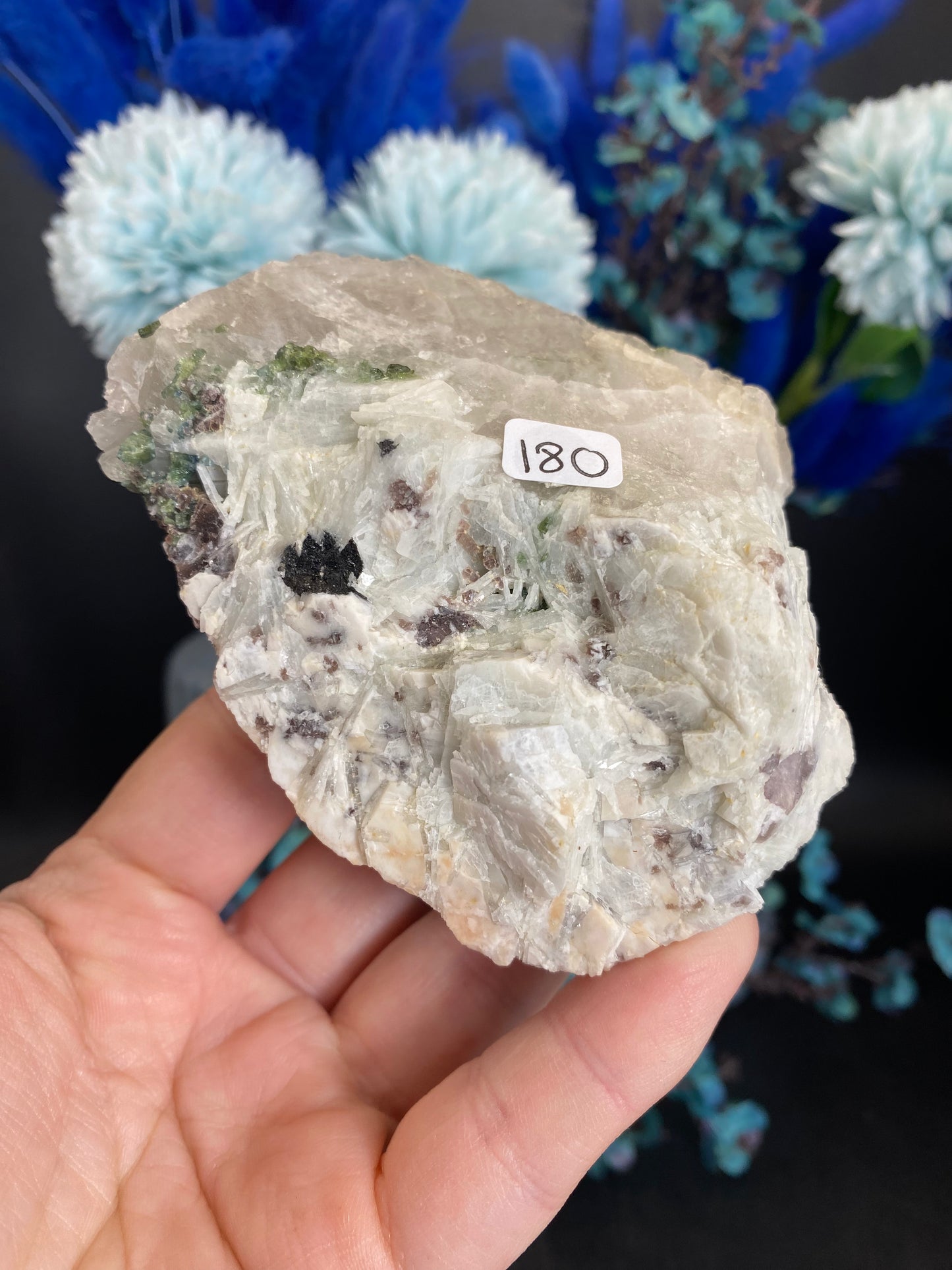 Turmalin mit Lepidolith, Feldspat und Quarz aus Brasilien (I80)