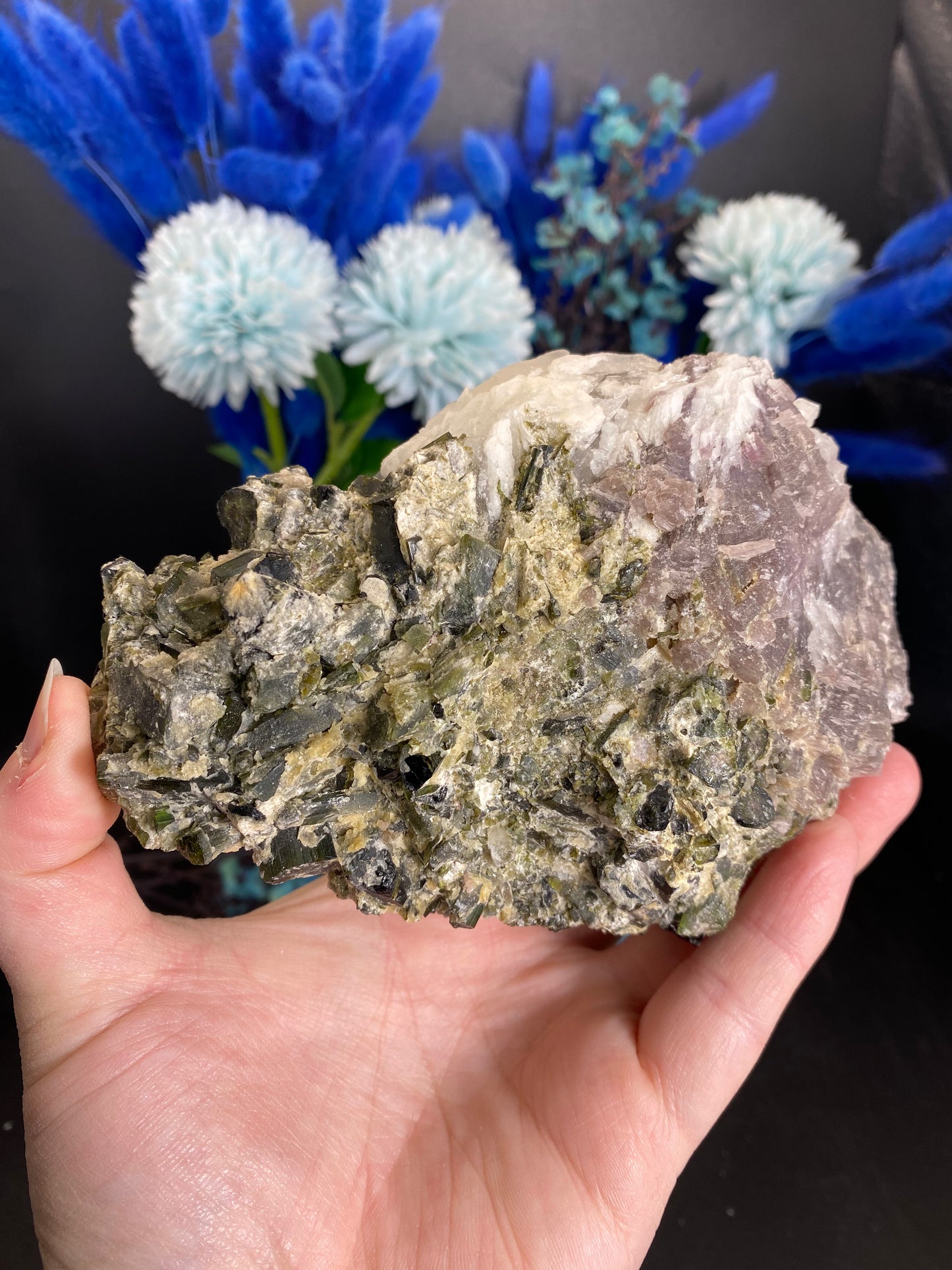 Turmalin mit Lepidolith und Quarz aus Brasilien (G350)