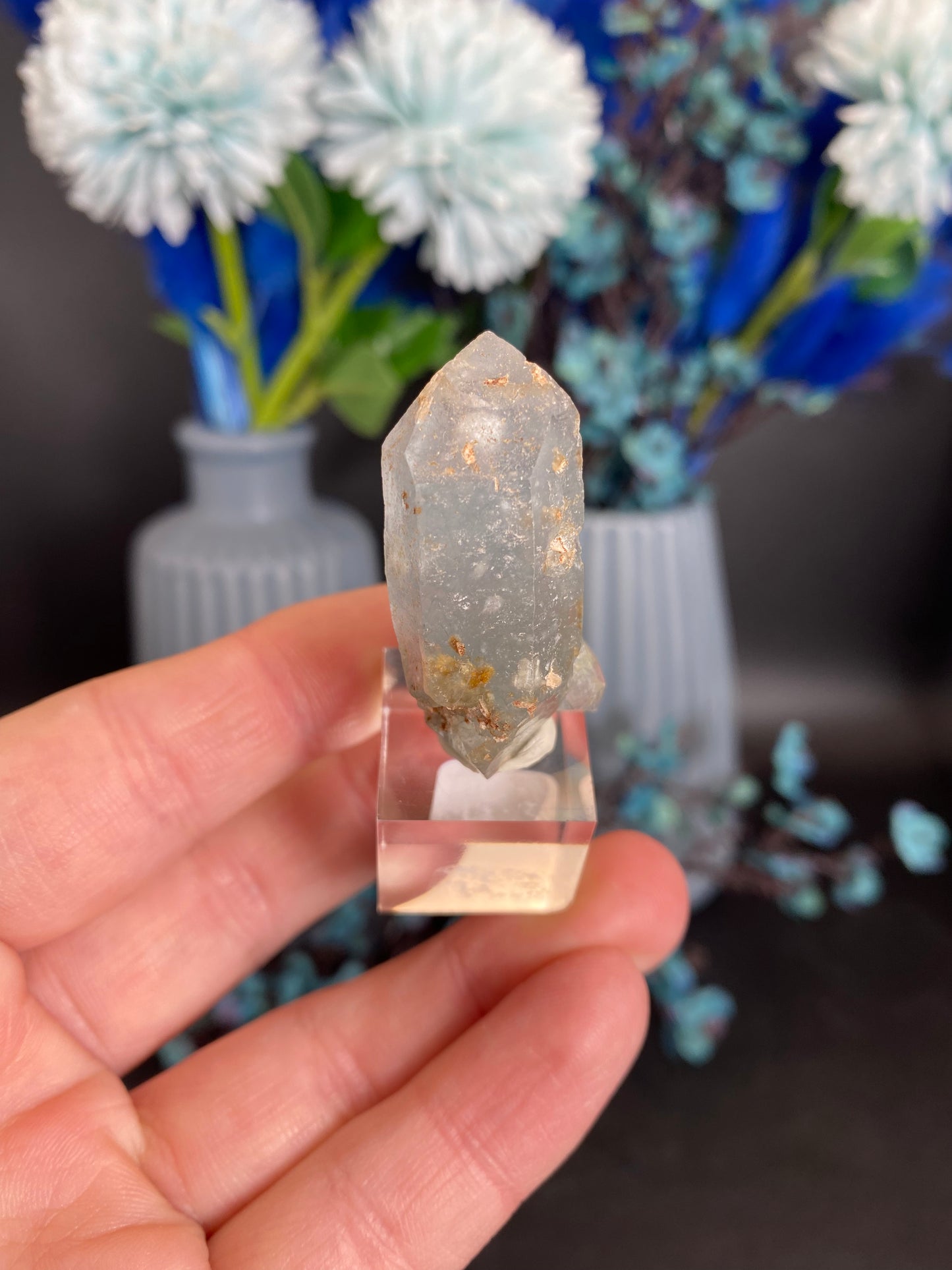 Blauer Turmalin in Quarz (W65)