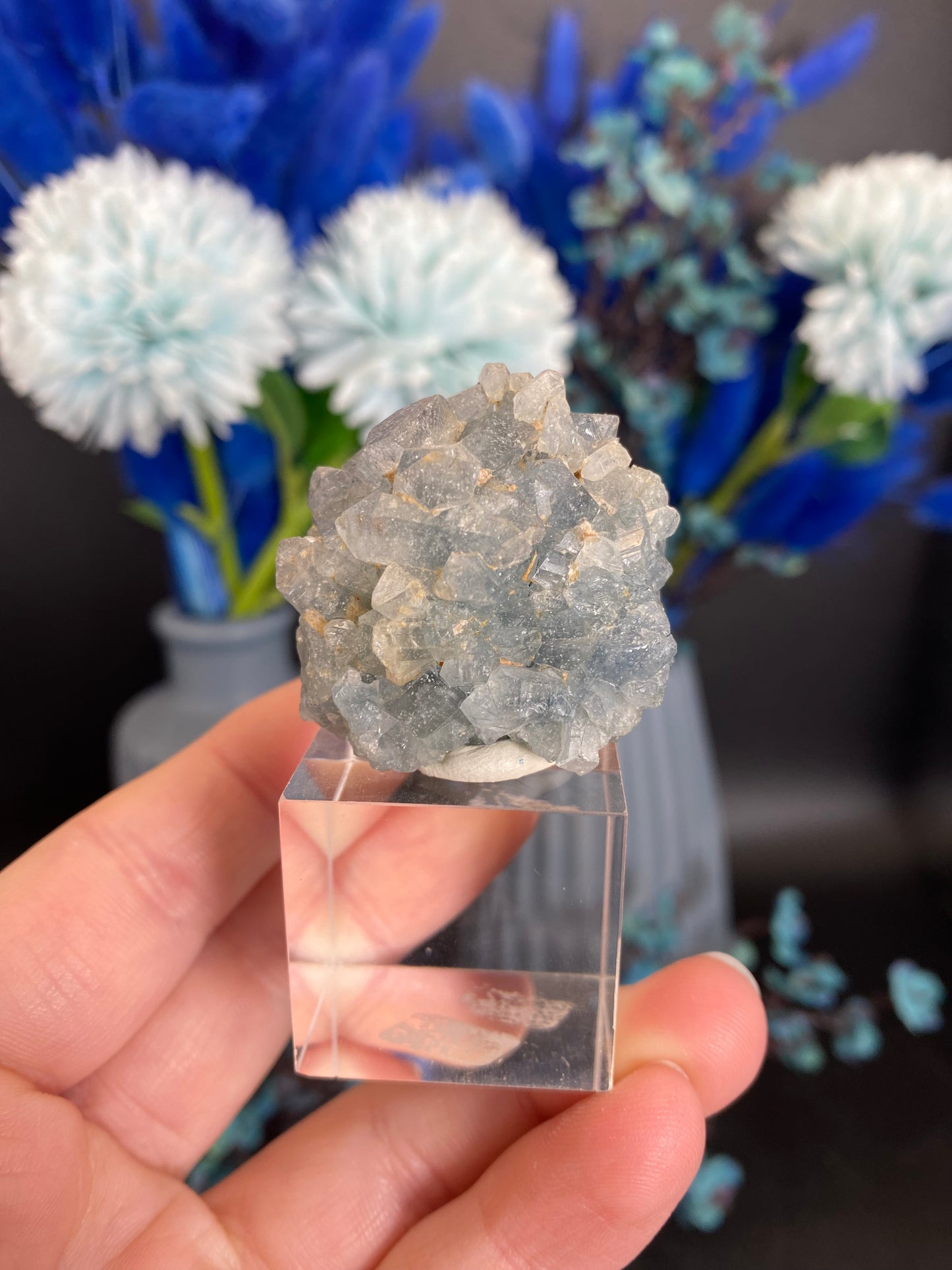 Blauer Turmalin in Quarz (G85)