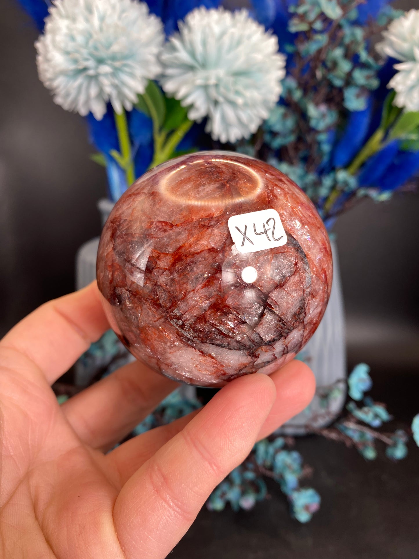 Kugel aus Feuerquarz (X42)