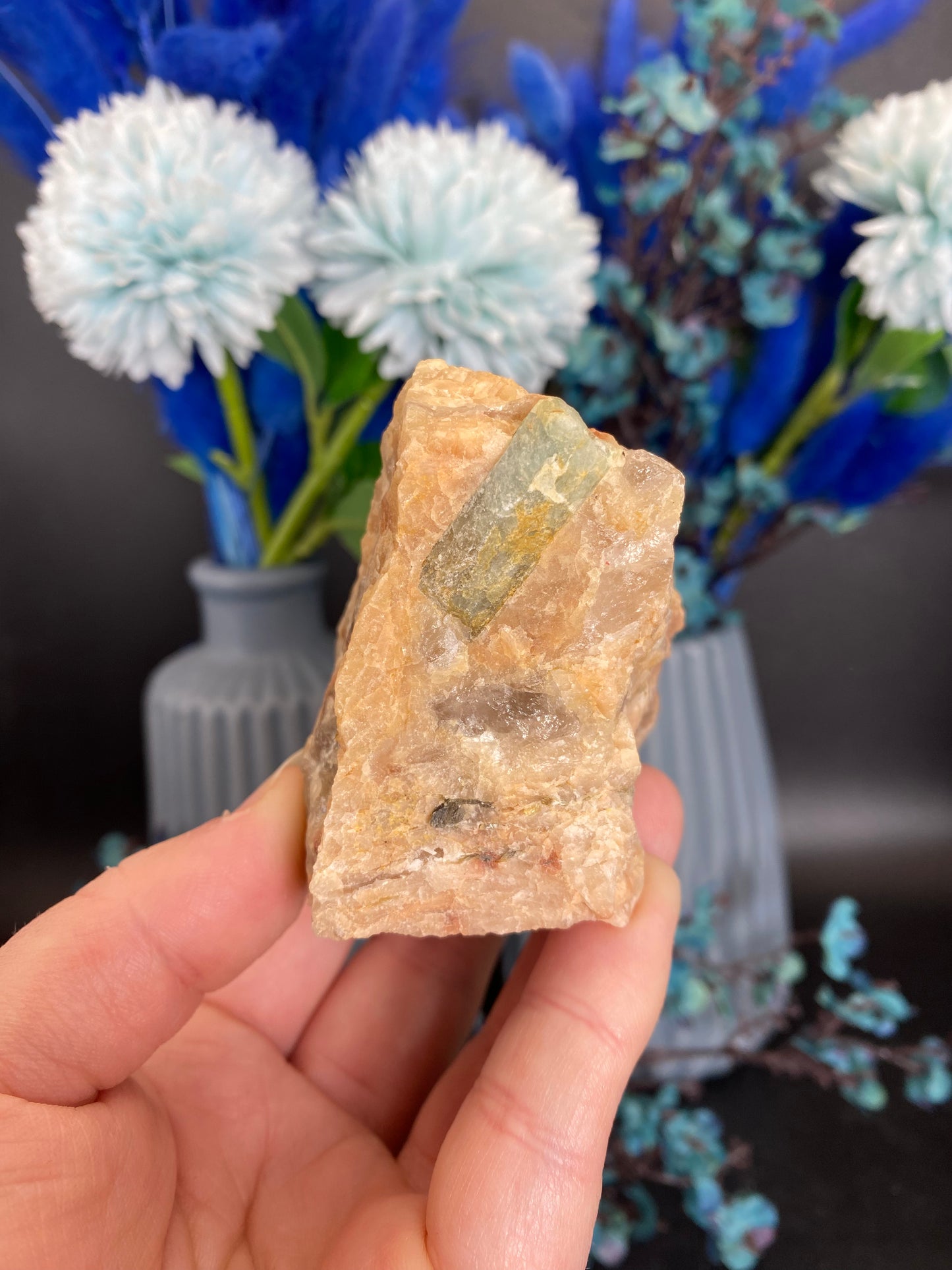 Aquamarin auf Feldspat aus Brasilien (A55)