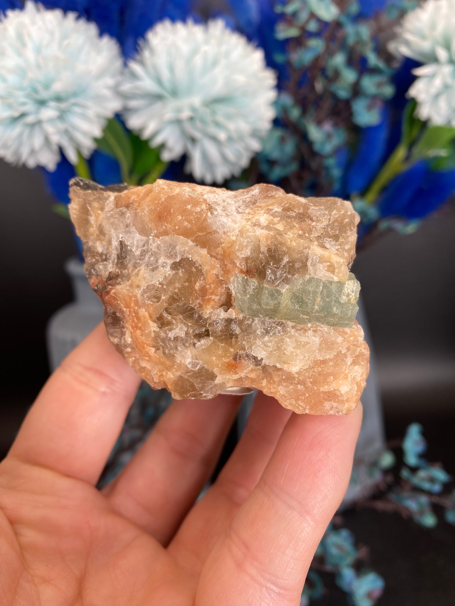 Aquamarin auf Feldspat aus Brasilien (C55)