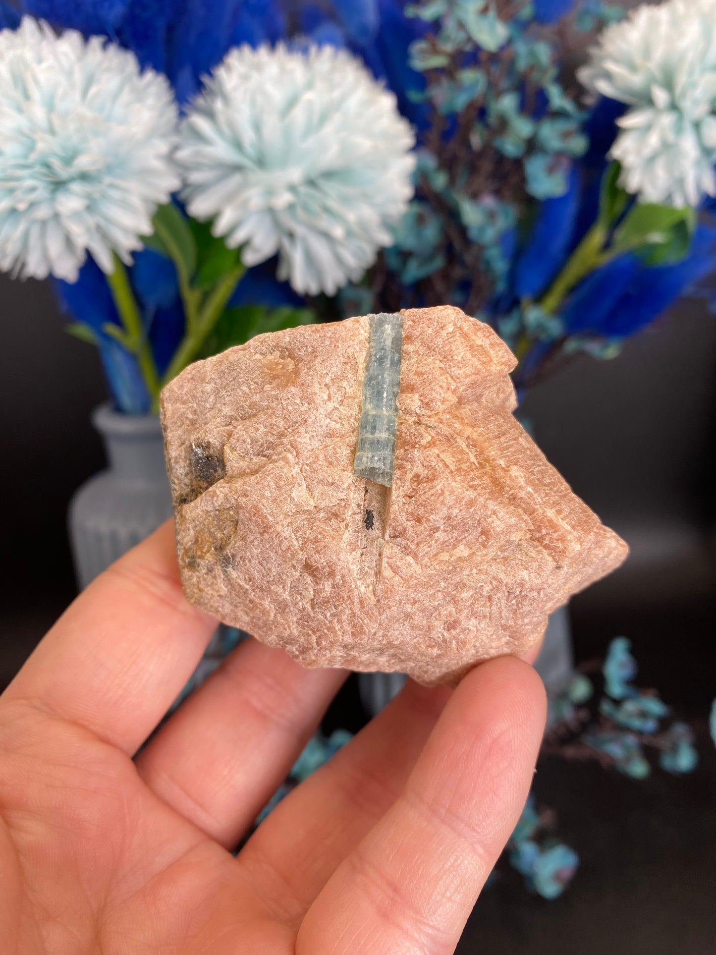 Aquamarin auf Feldspat aus Brasilien (D80)