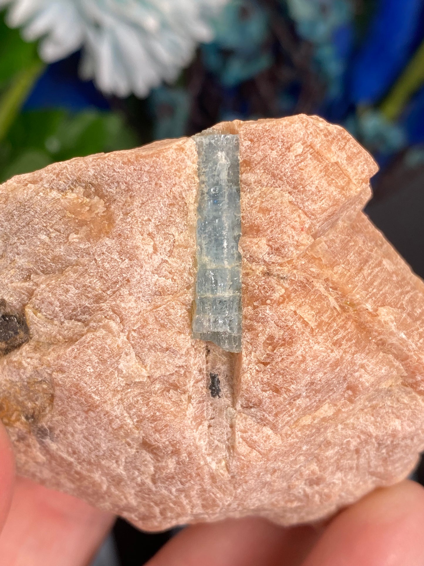 Aquamarin auf Feldspat aus Brasilien (D80)