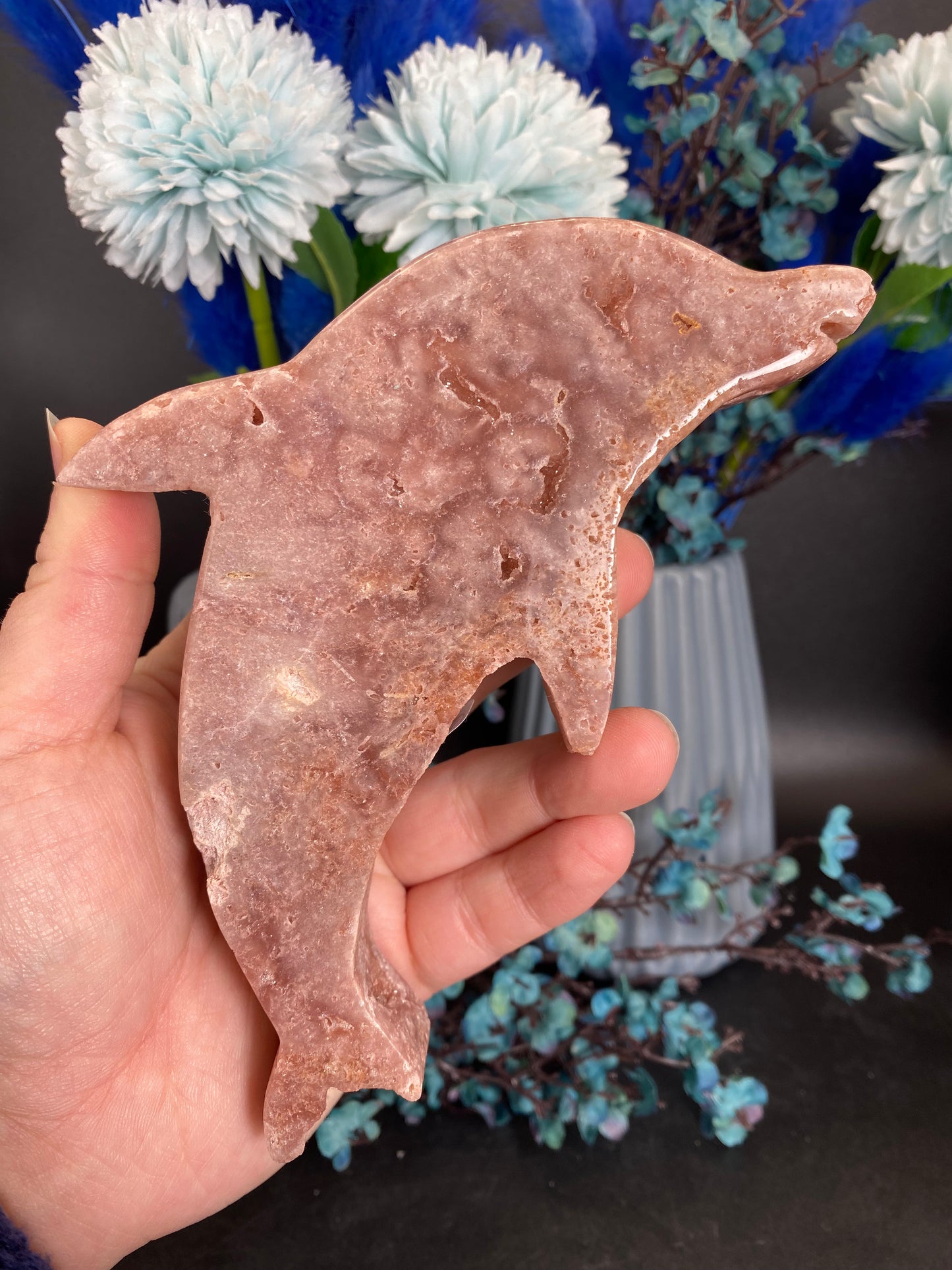 Delfin aus "Pink Amethyst" (Handelsname)