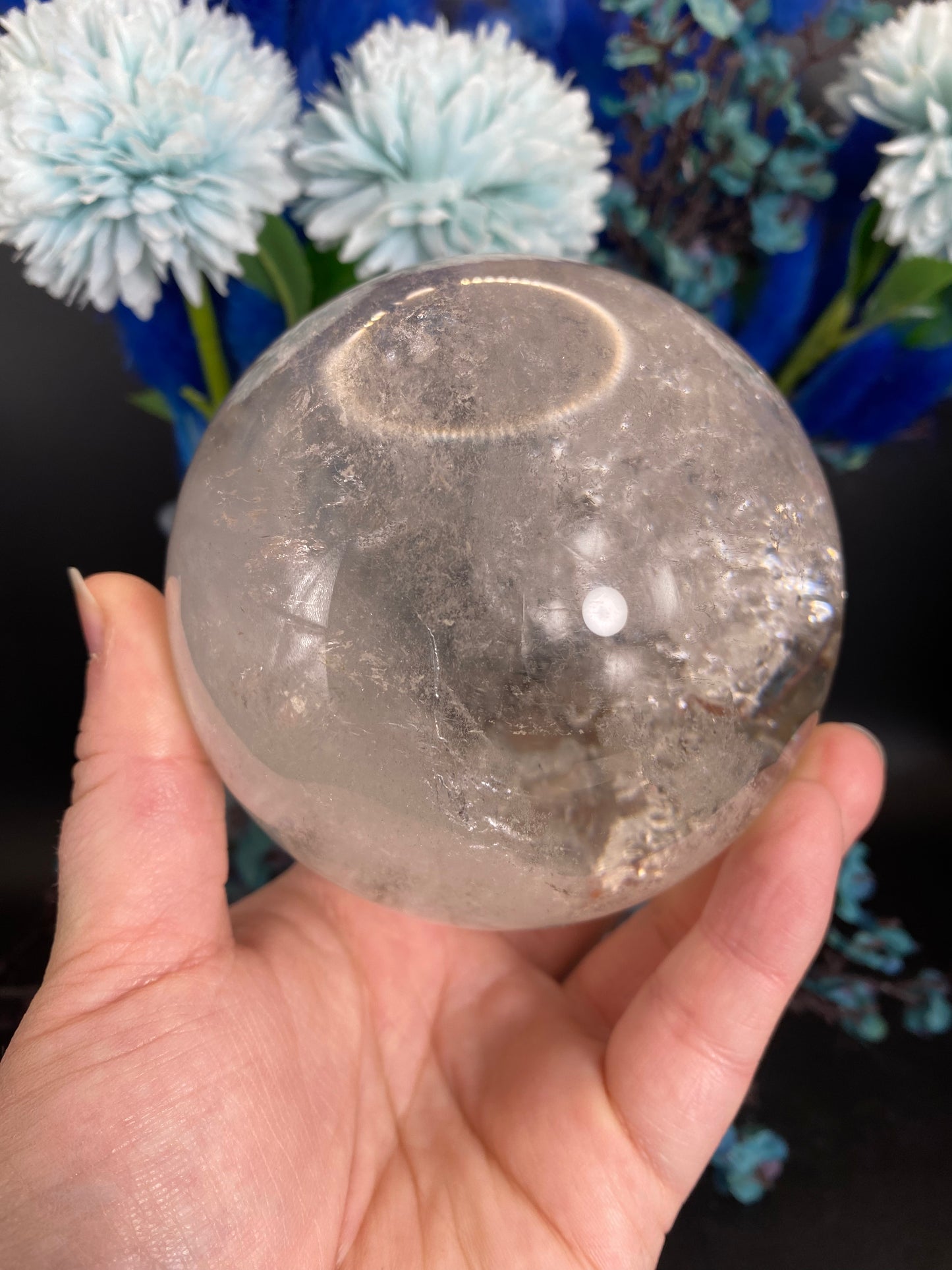 Kugel aus Bergkristall mit Libelle (beweglicher Wassereinschluss)