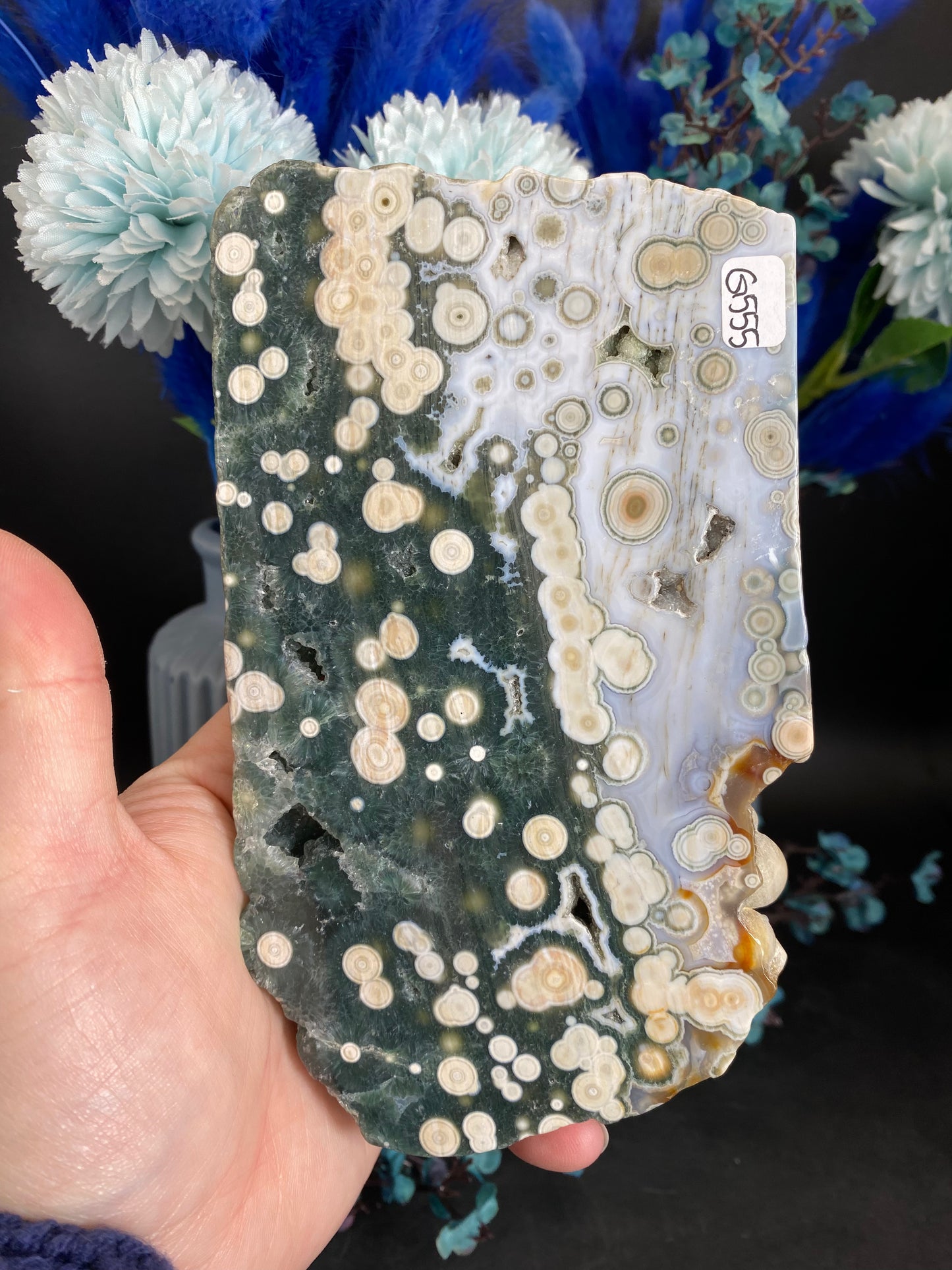 Scheibe aus Ozeanjaspis, 5te/6te Vene (G555)