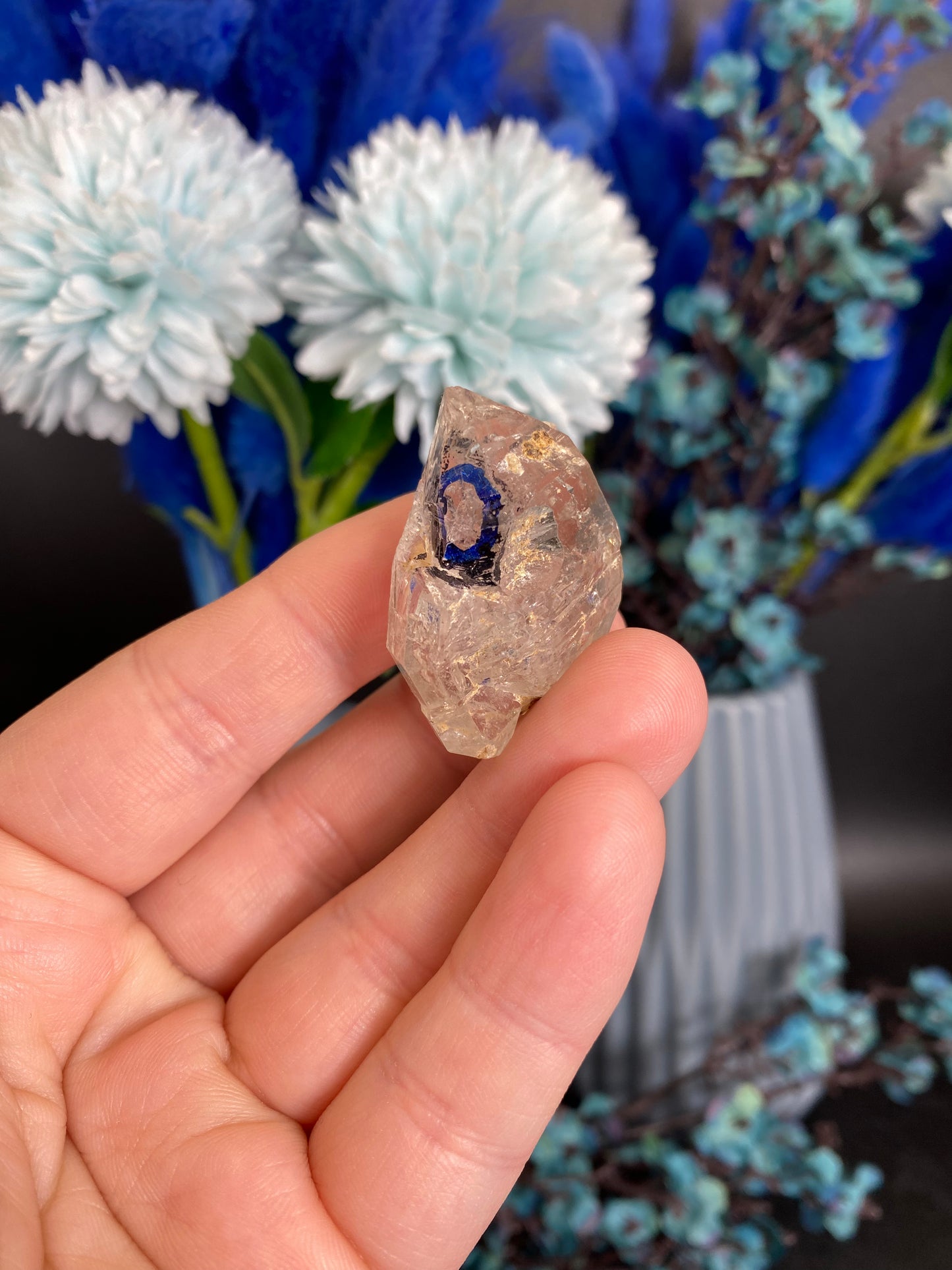 Quarz mit Libelle (beweglicher Wassereinschluss, D30)