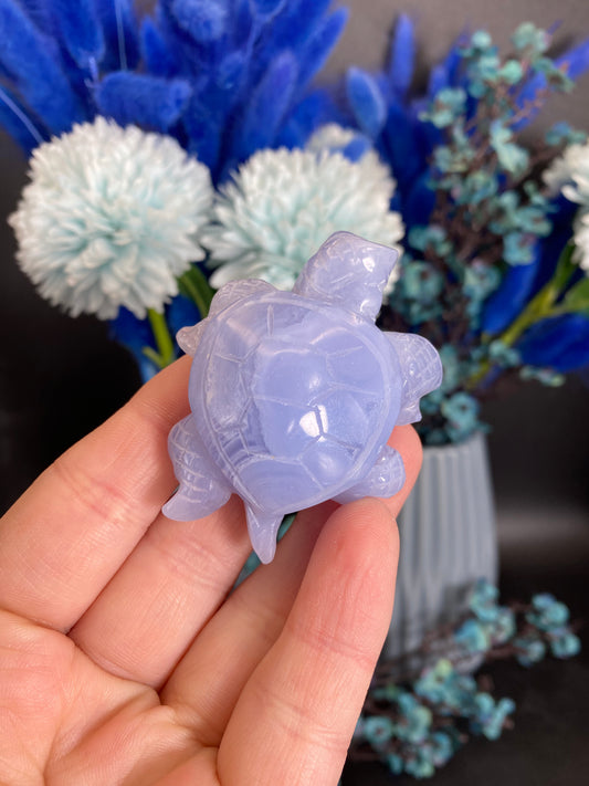 Schildkröte aus Blue Lace Achat