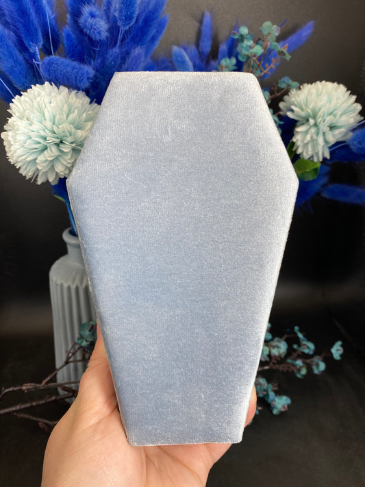 Schmuckaufbewahrung in Sargform, blau