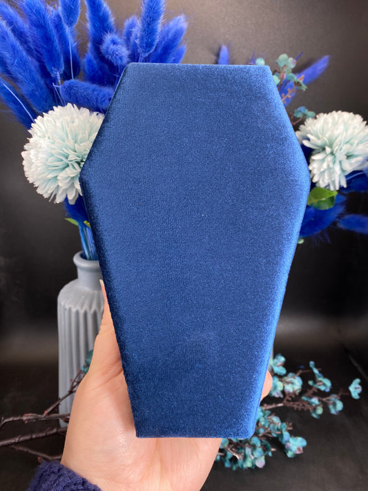 Schmuckaufbewahrung in Sargform, dunkelblau