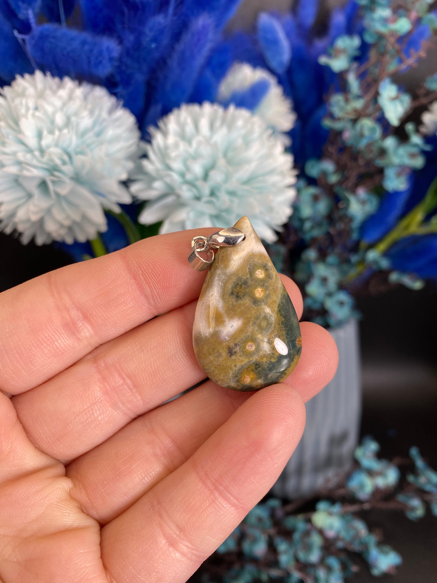 Ozeanjaspis Anhänger (925 Silber)