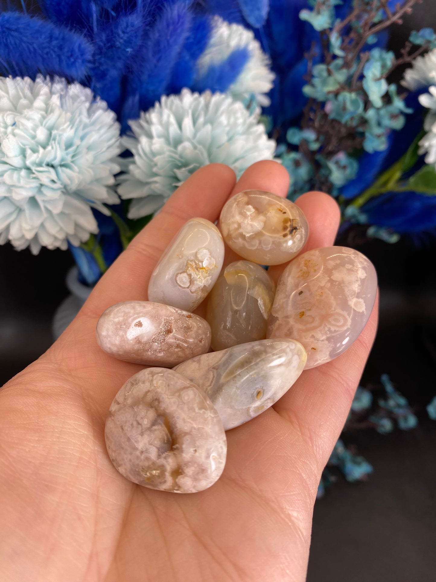 Blumenachat Trommelstein