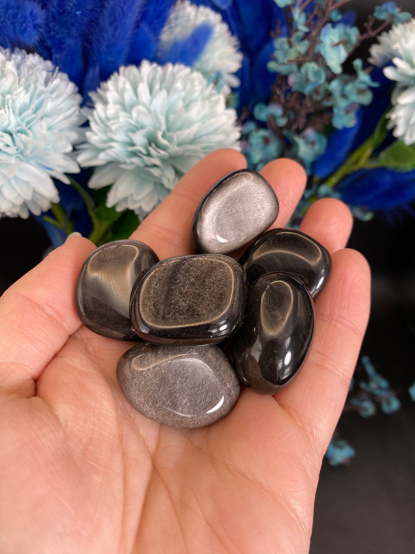 Silberobsidian Trommelstein