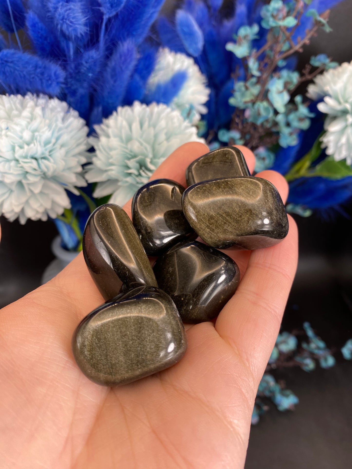 Goldobsidian Trommelstein