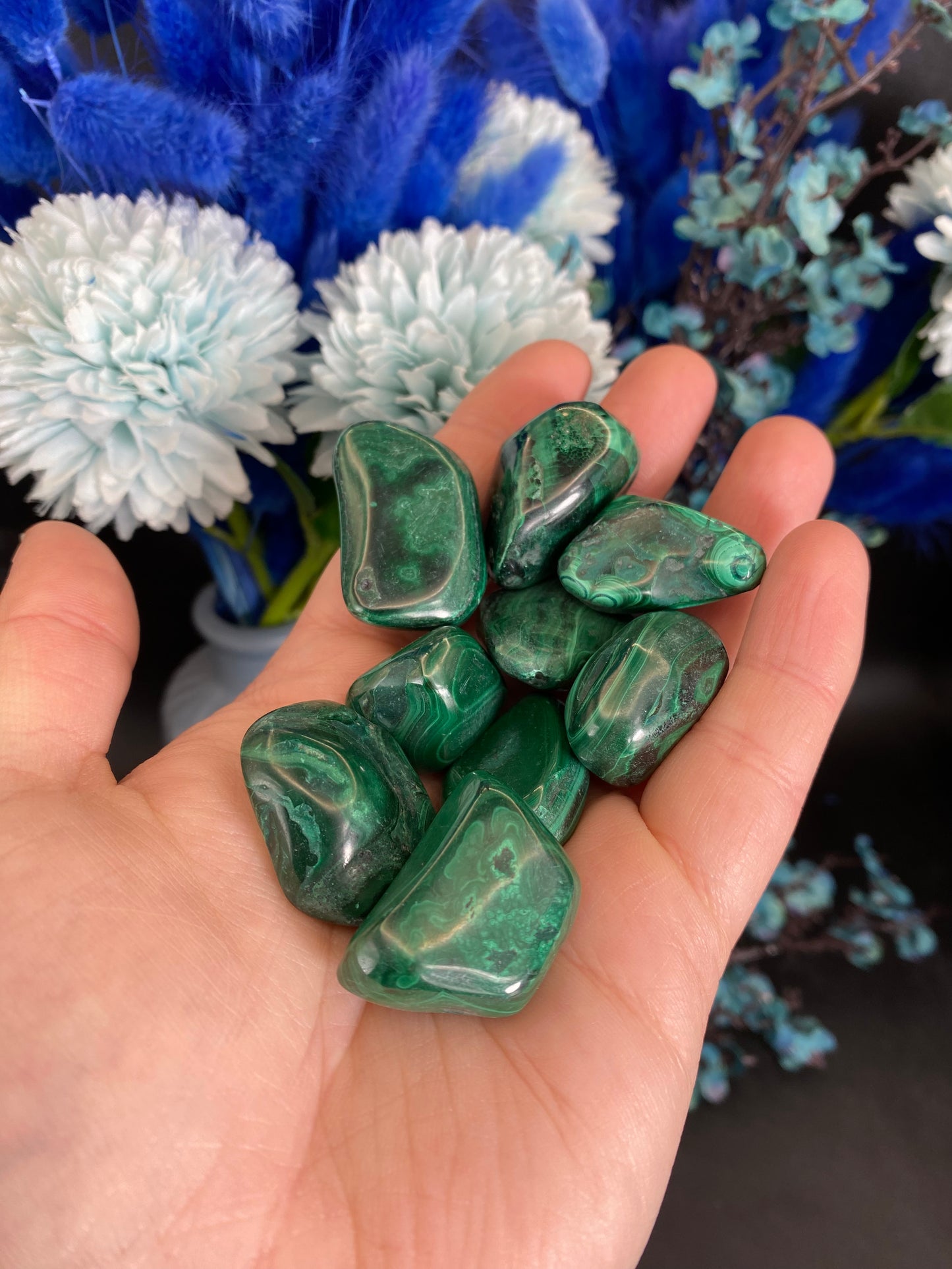 Malachit Trommelstein