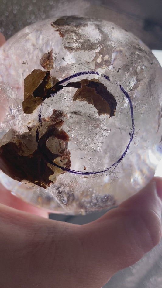 Kugel aus Bergkristall mit Libelle (beweglicher Wassereinschluss)